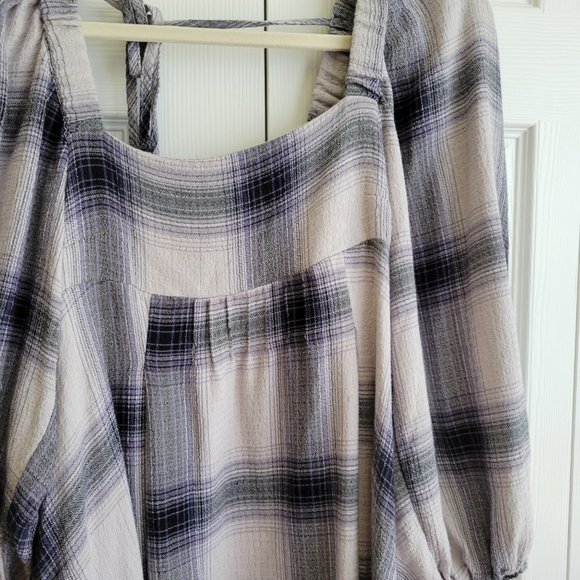 UO Lachlan Flannel Smocked Mini Dress - Picture 5 of 7
